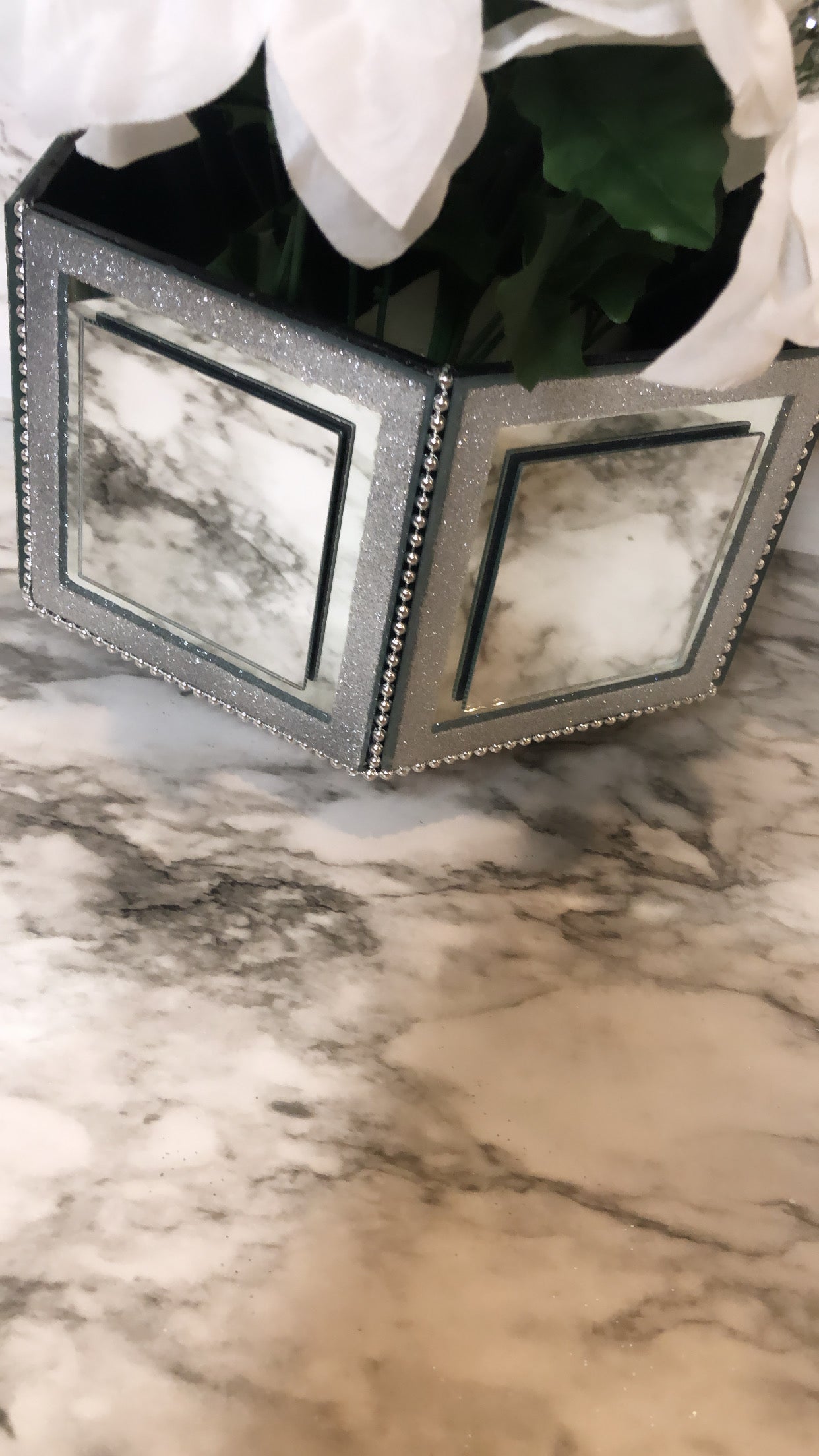 Beaded Mirror Vase
