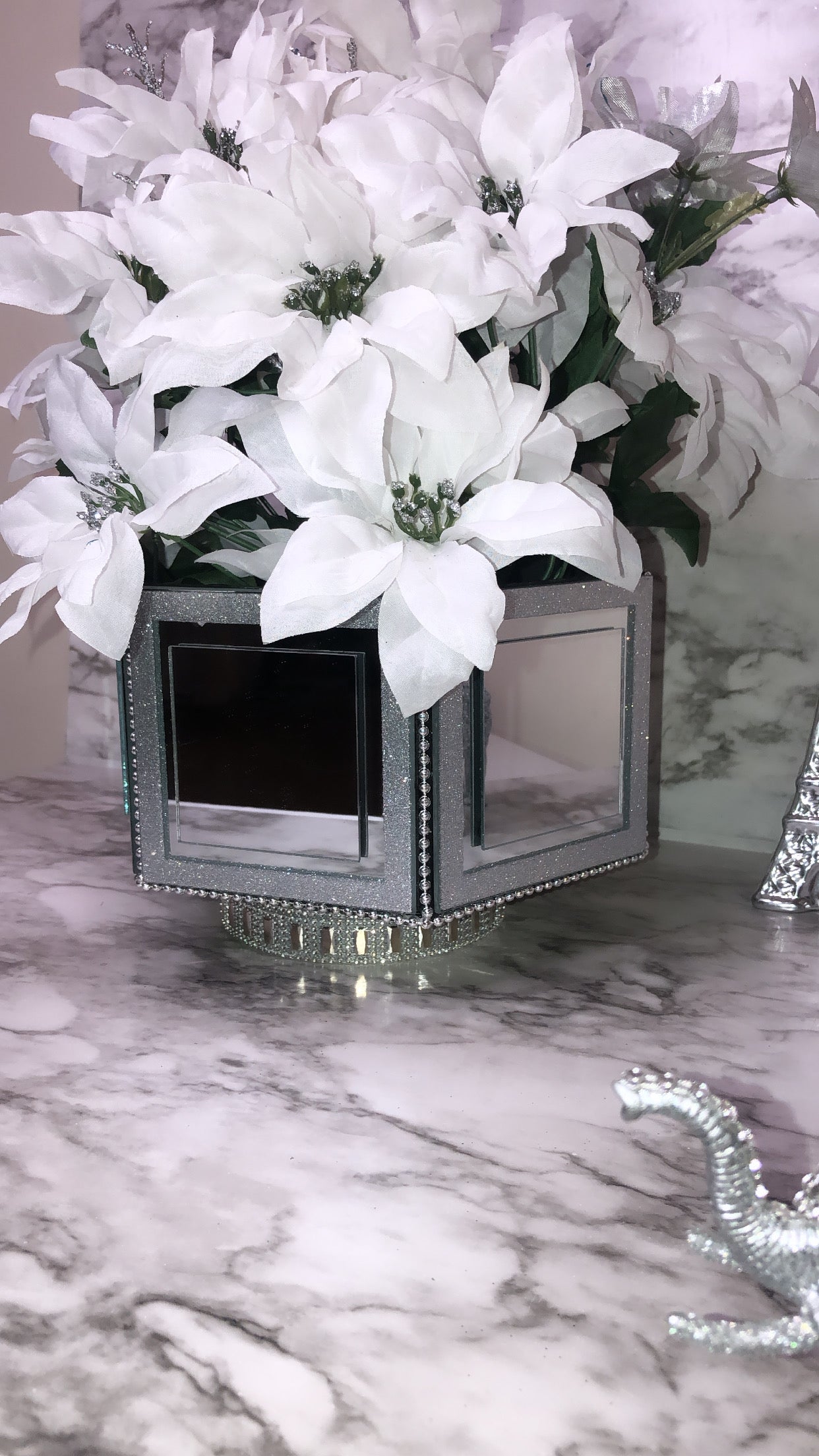 Beaded Mirror Vase