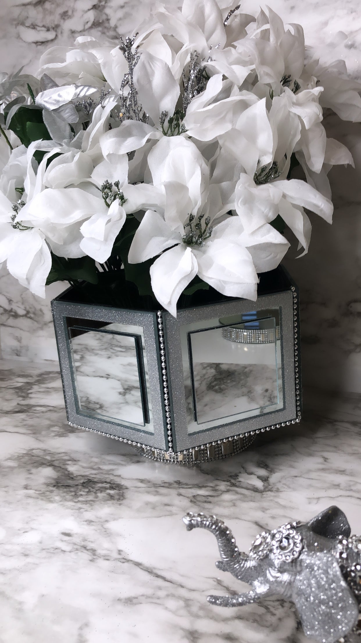 Beaded Mirror Vase