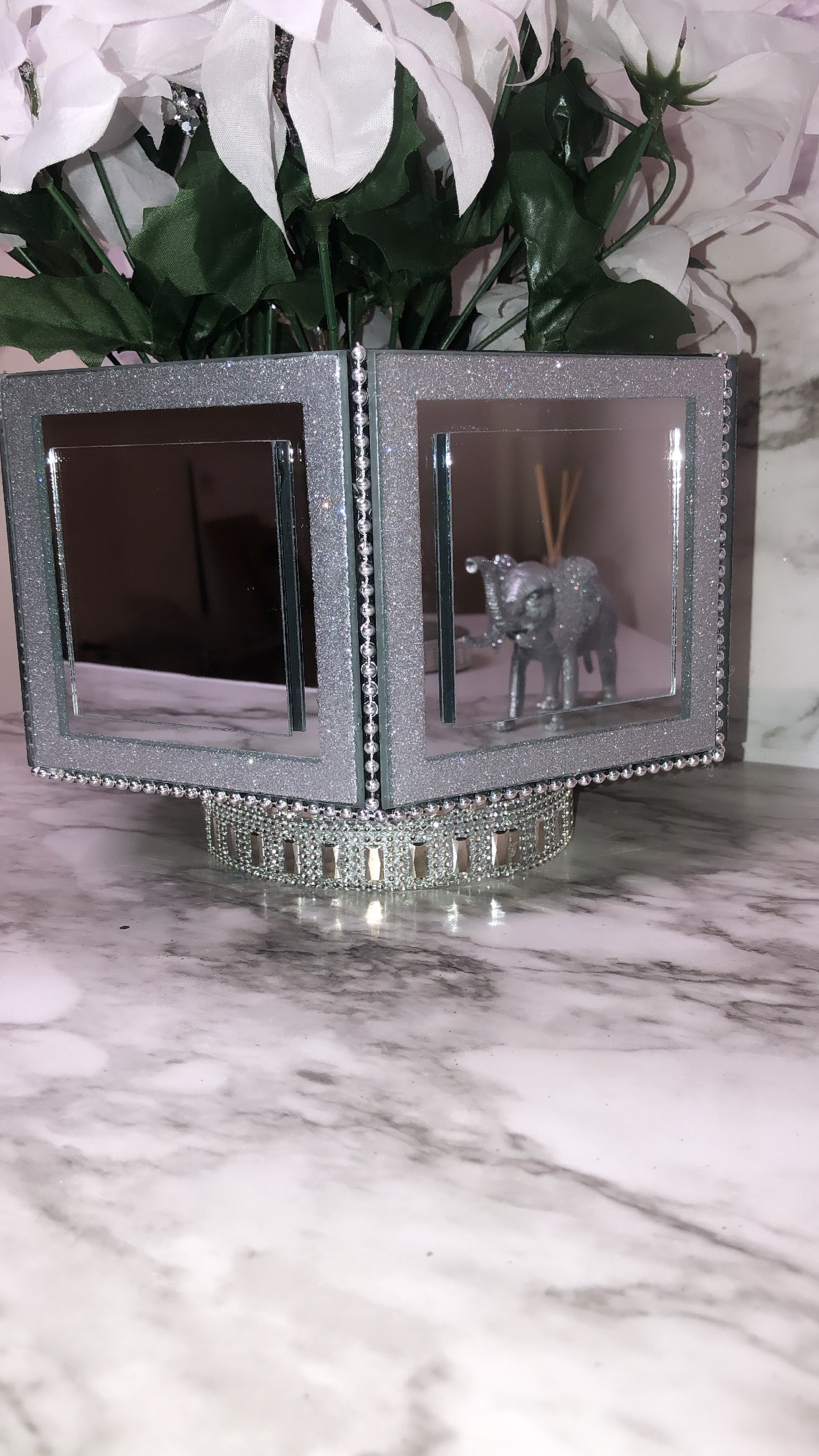 Beaded Mirror Vase